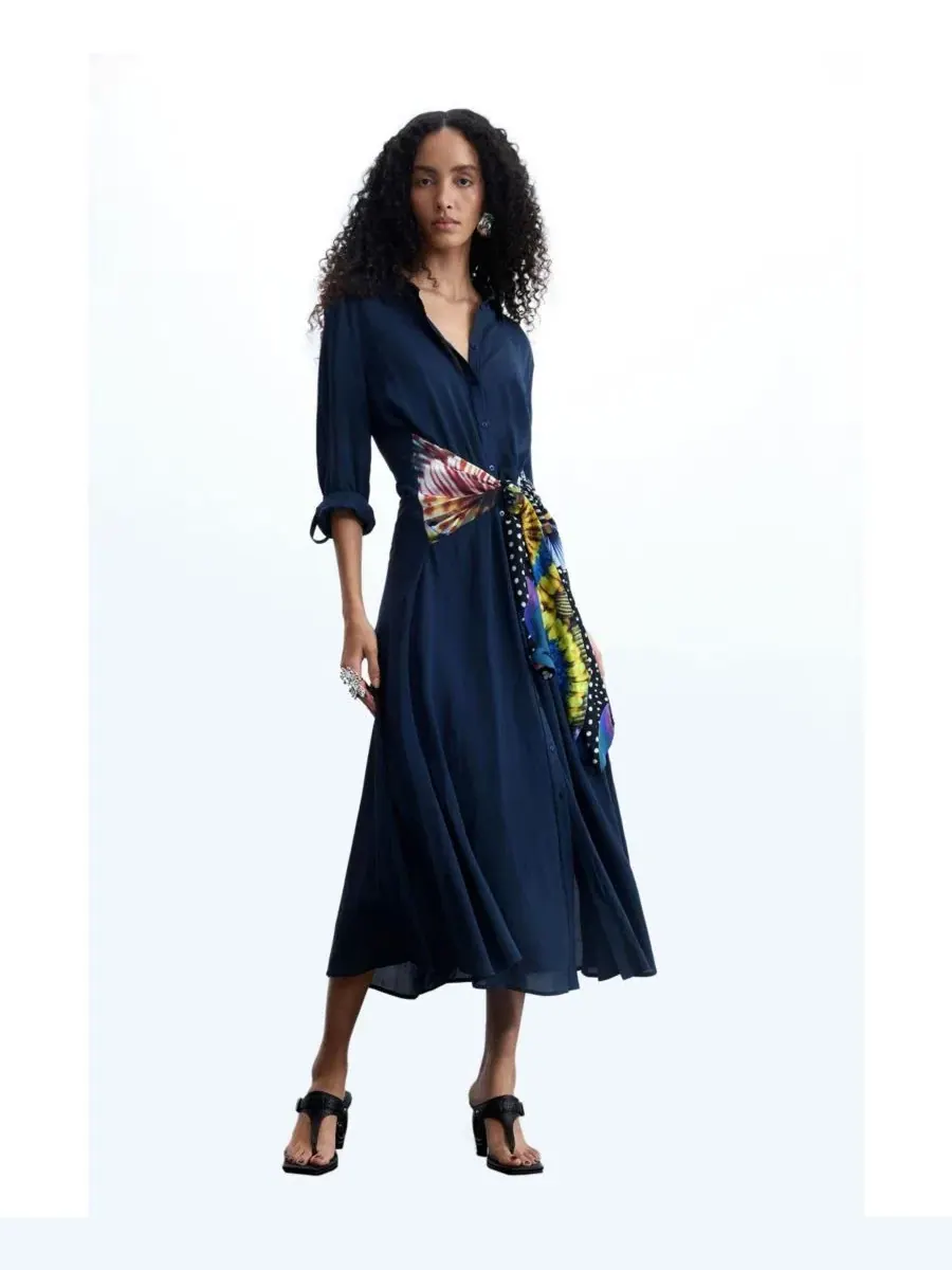 Женское платье-рубашка миди Desigual — изображение 3 из 5, синий