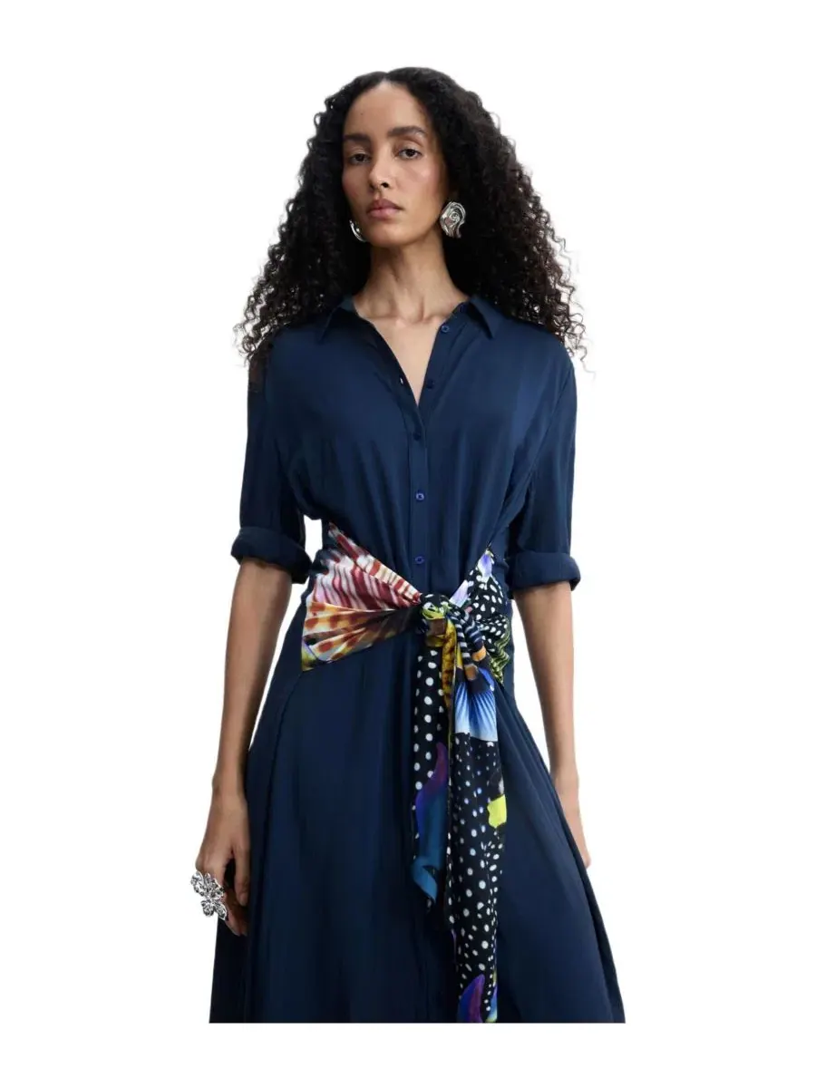 Женское платье-рубашка миди Desigual — изображение 4 из 5, синий