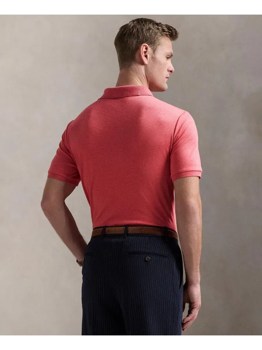 Мужская поло-рубашка приталенного кроя из мягкого хлопка Polo Ralph Lauren — изображение 4 из 5, розовый