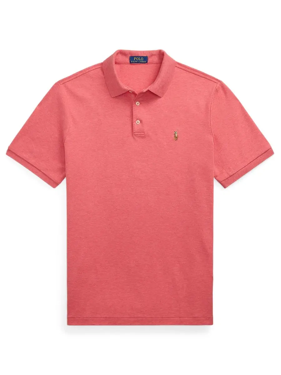 Мужская поло-рубашка приталенного кроя из мягкого хлопка Polo Ralph Lauren — изображение 5 из 5, розовый