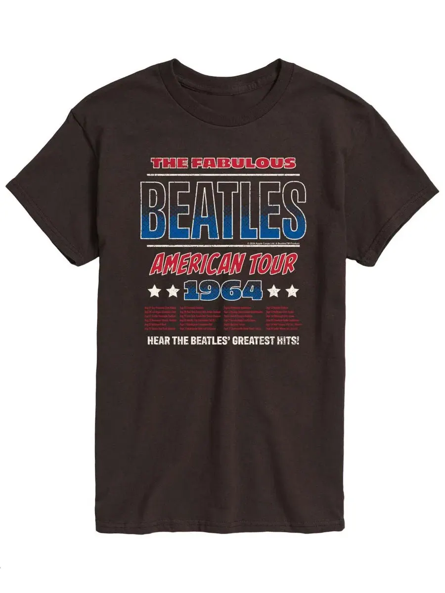 Мужская футболка с коротким рукавом и графическим принтом The Beatles American Tour 64 Airwaves — изображение 1 из 3