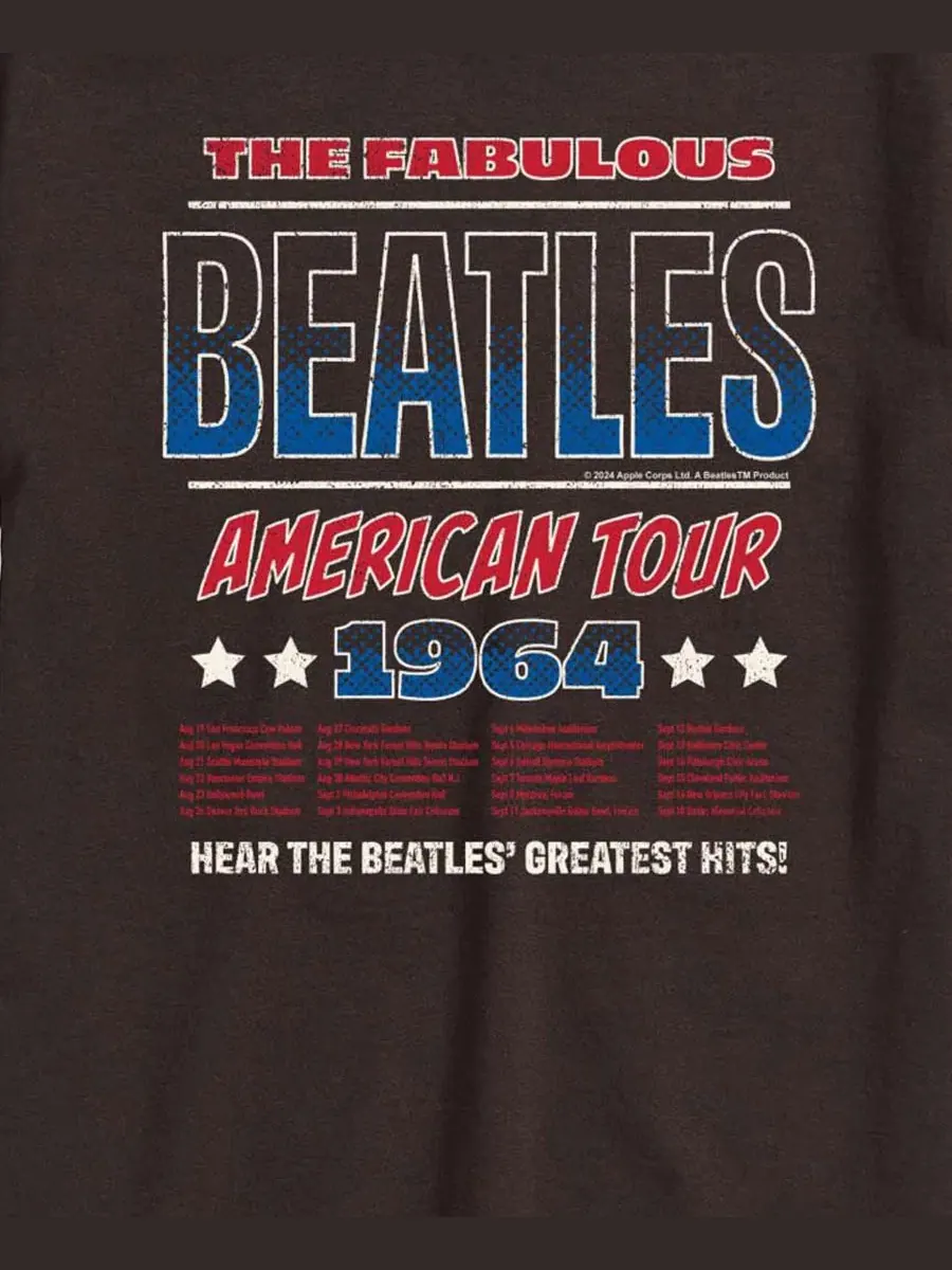Мужская футболка с коротким рукавом и графическим принтом The Beatles American Tour 64 Airwaves — изображение 3 из 3