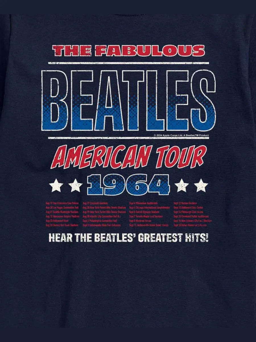 Мужская футболка с коротким рукавом и графическим принтом The Beatles American Tour 64 Airwaves — изображение 3 из 3