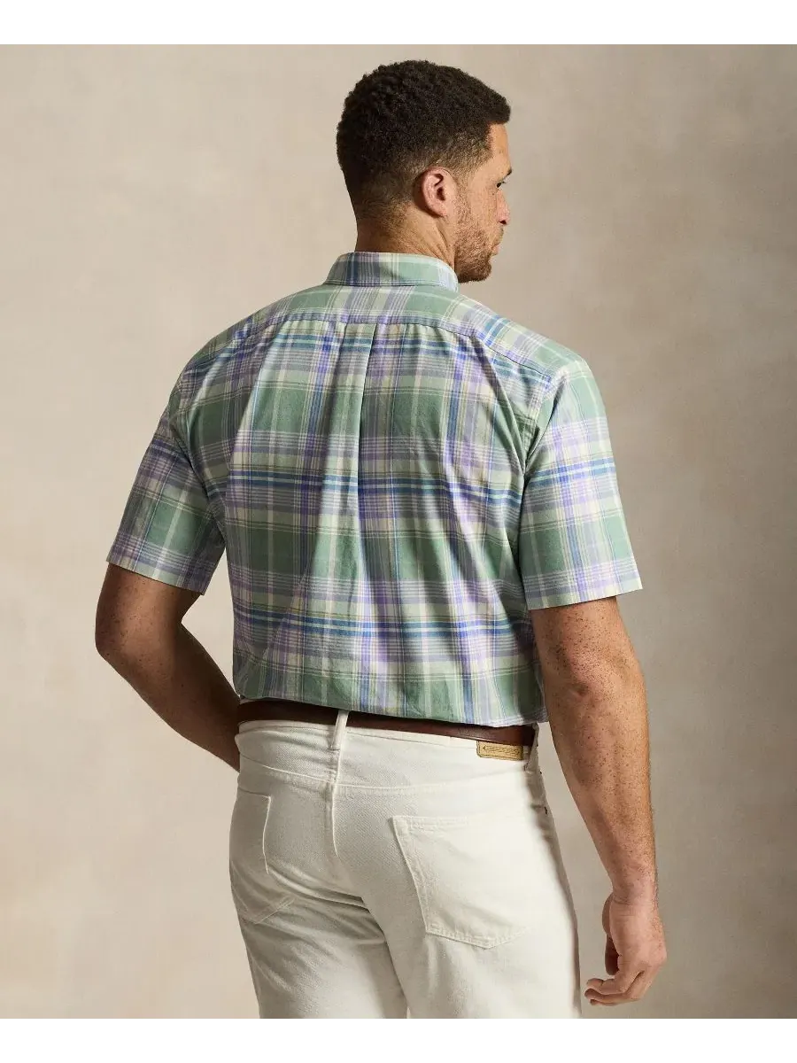 Мужская клетчатая рубашка Оксфорд Polo Ralph Lauren — изображение 4 из 5, мульти