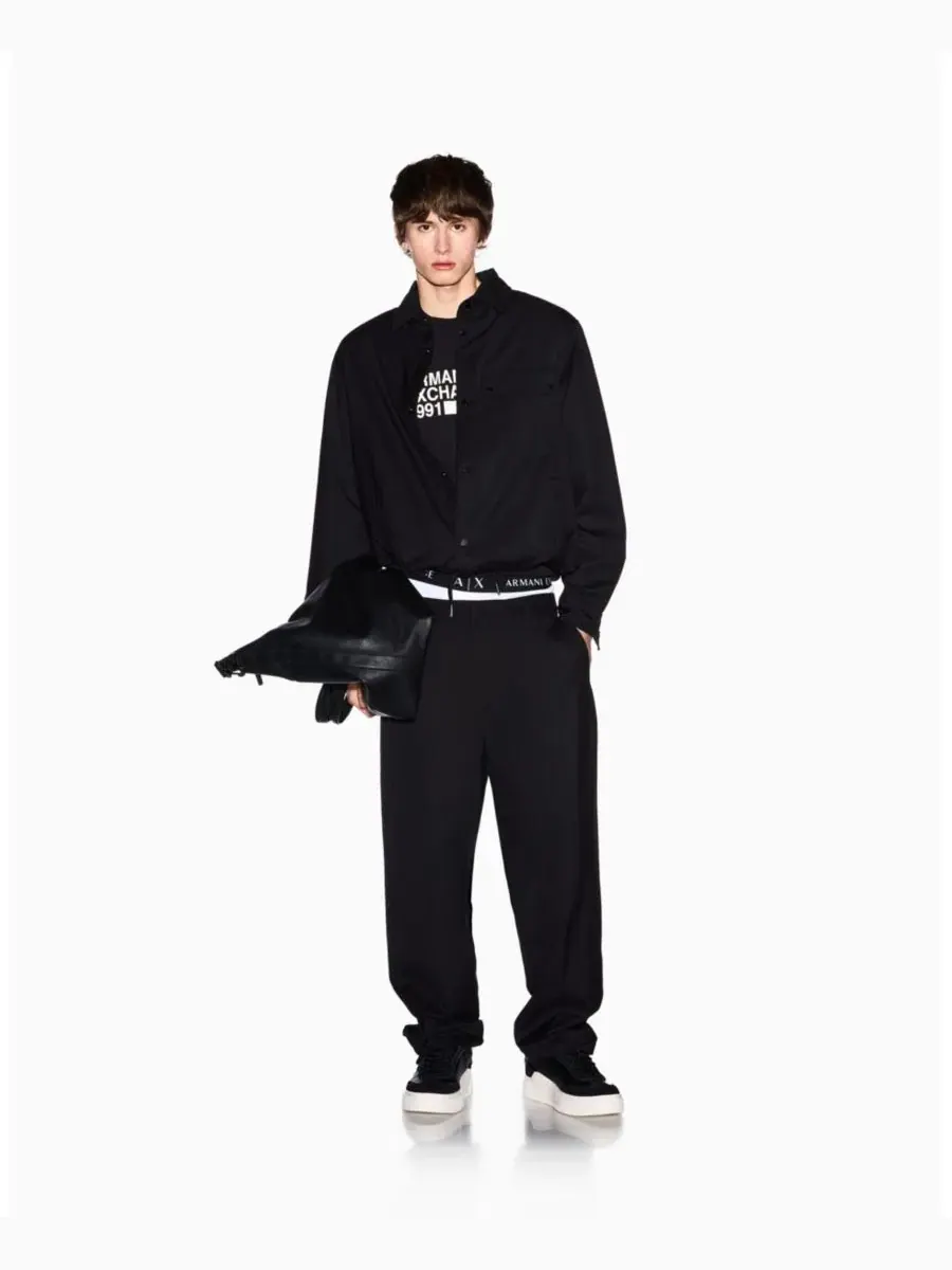 Мужская футболка с коротким рукавом и логотипом A|X Armani Exchange — изображение 2 из 5, черный