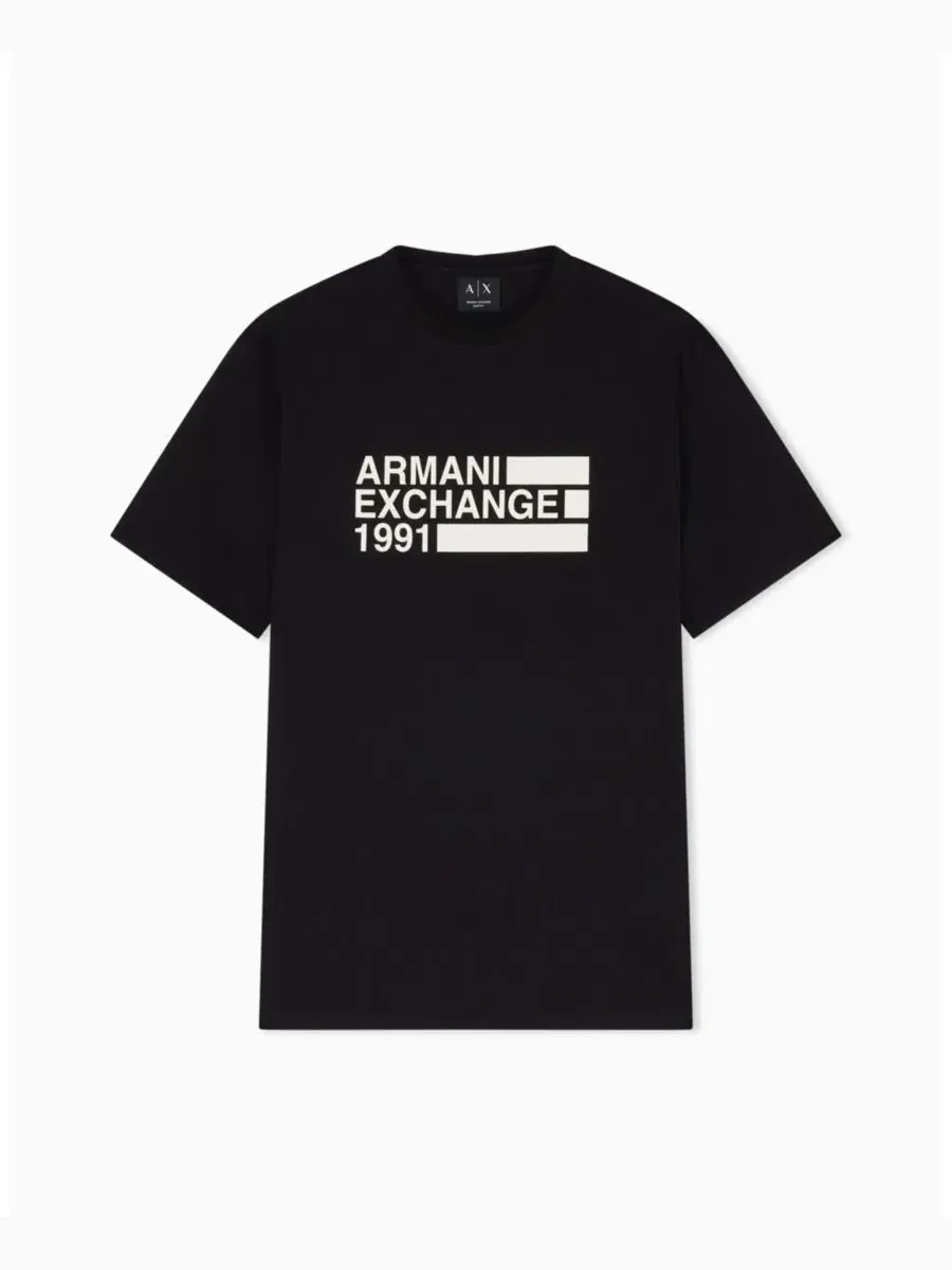 Мужская футболка с коротким рукавом и логотипом A|X Armani Exchange — изображение 5 из 5, черный