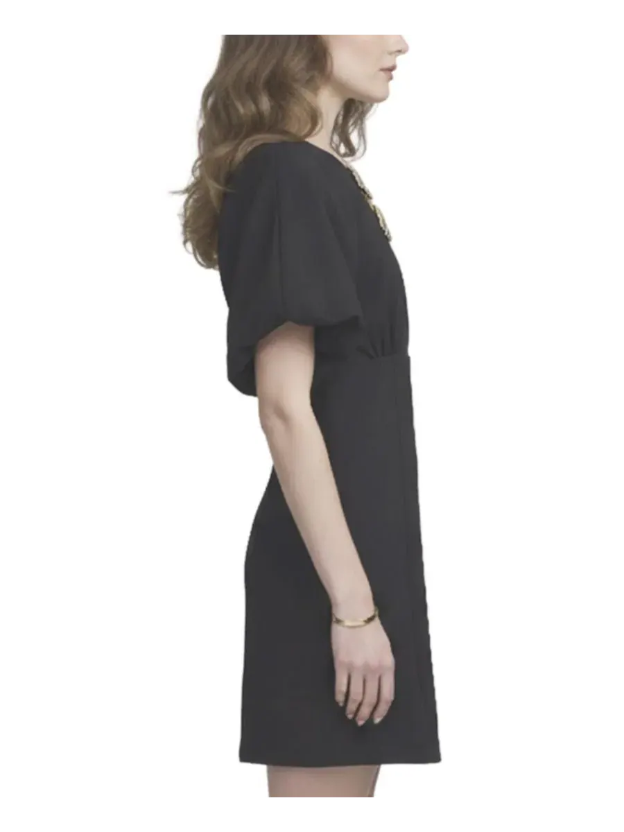 Женское платье с рукавами-баллонами ELLE Collection — изображение 2 из 3, черный