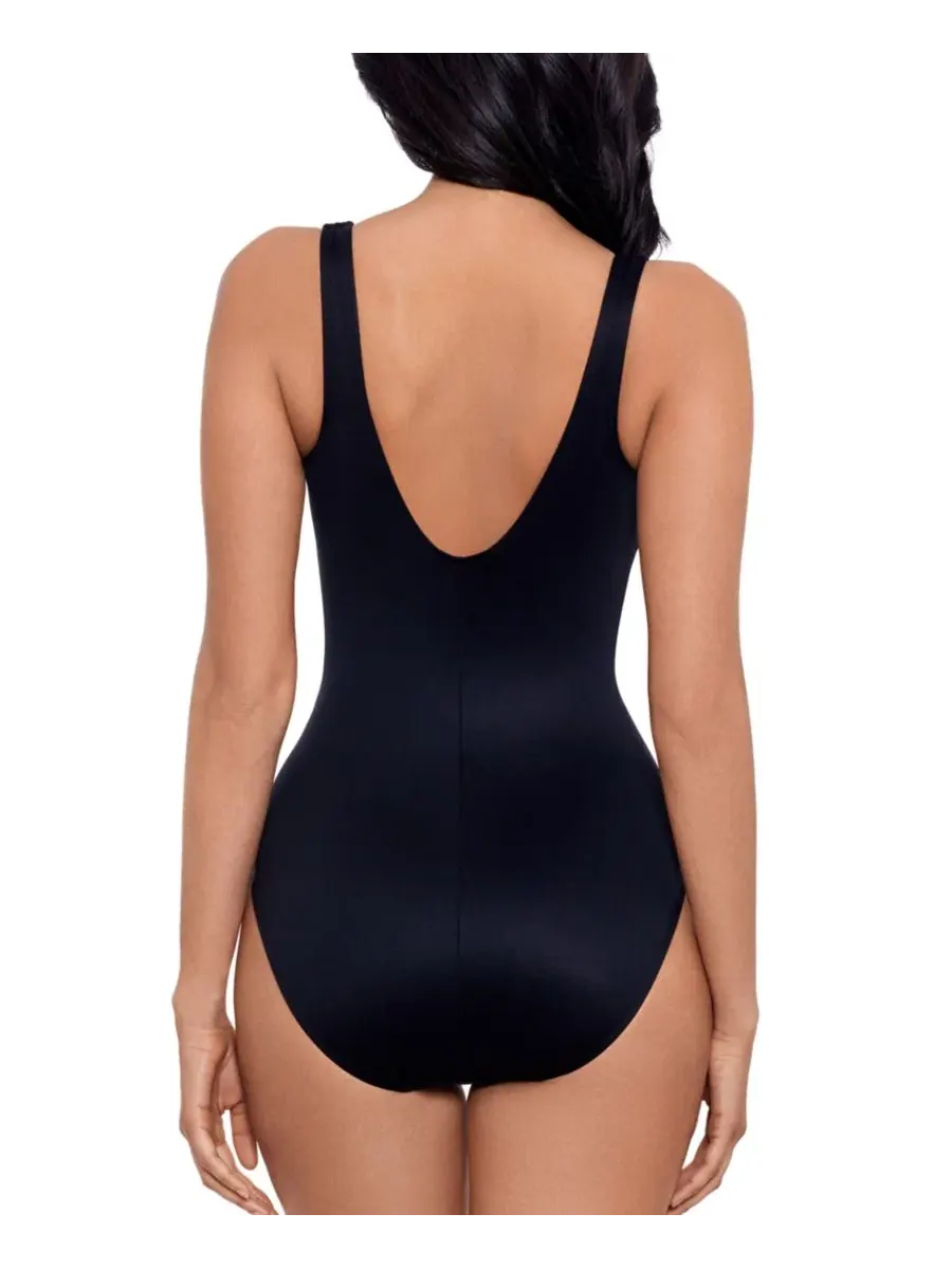 Цельный купальник с чашками, с V-образным вырезом, модель Network News Vive Miraclesuit — изображение 2 из 5, черный