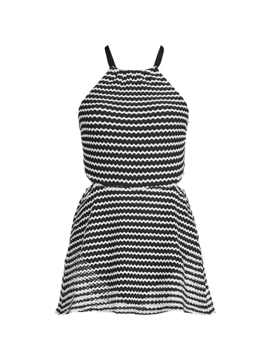 Купальник-платье из кружева Monokini Swim Dress Lands' End — изображение 4 из 4, черный/белый