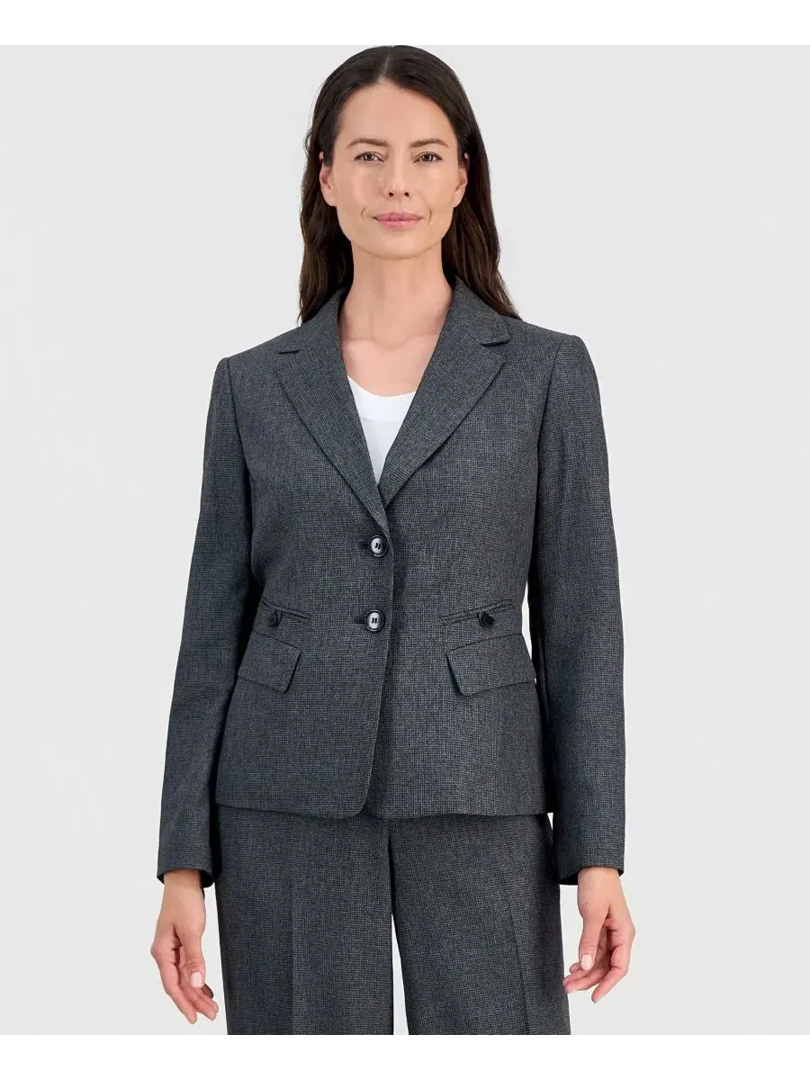 Костюм из жакета и брюк Wide Leg, бренд Le Suit — изображение 2 из 6, серый мульти