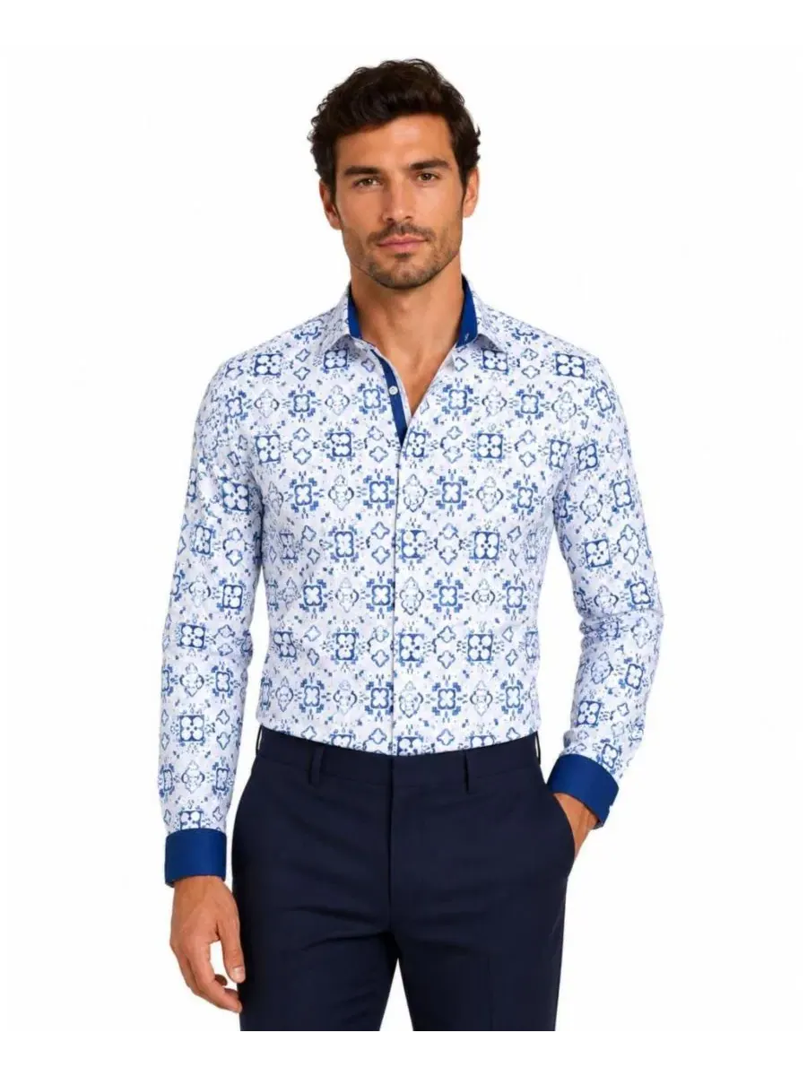 Рубашка с длинным рукавом, slim fit Elie Balleh — изображение 1 из 5, белый