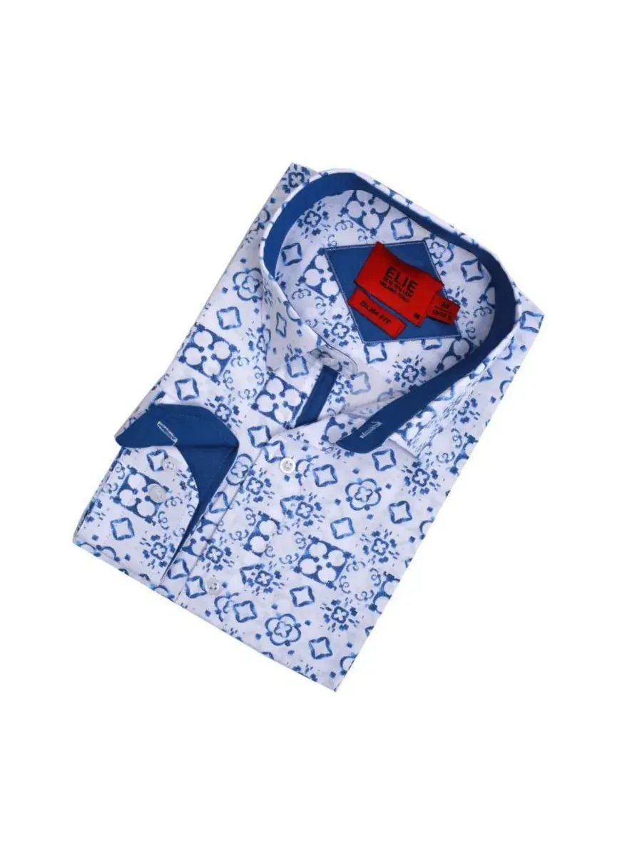 Рубашка с длинным рукавом, slim fit Elie Balleh — изображение 3 из 5, белый
