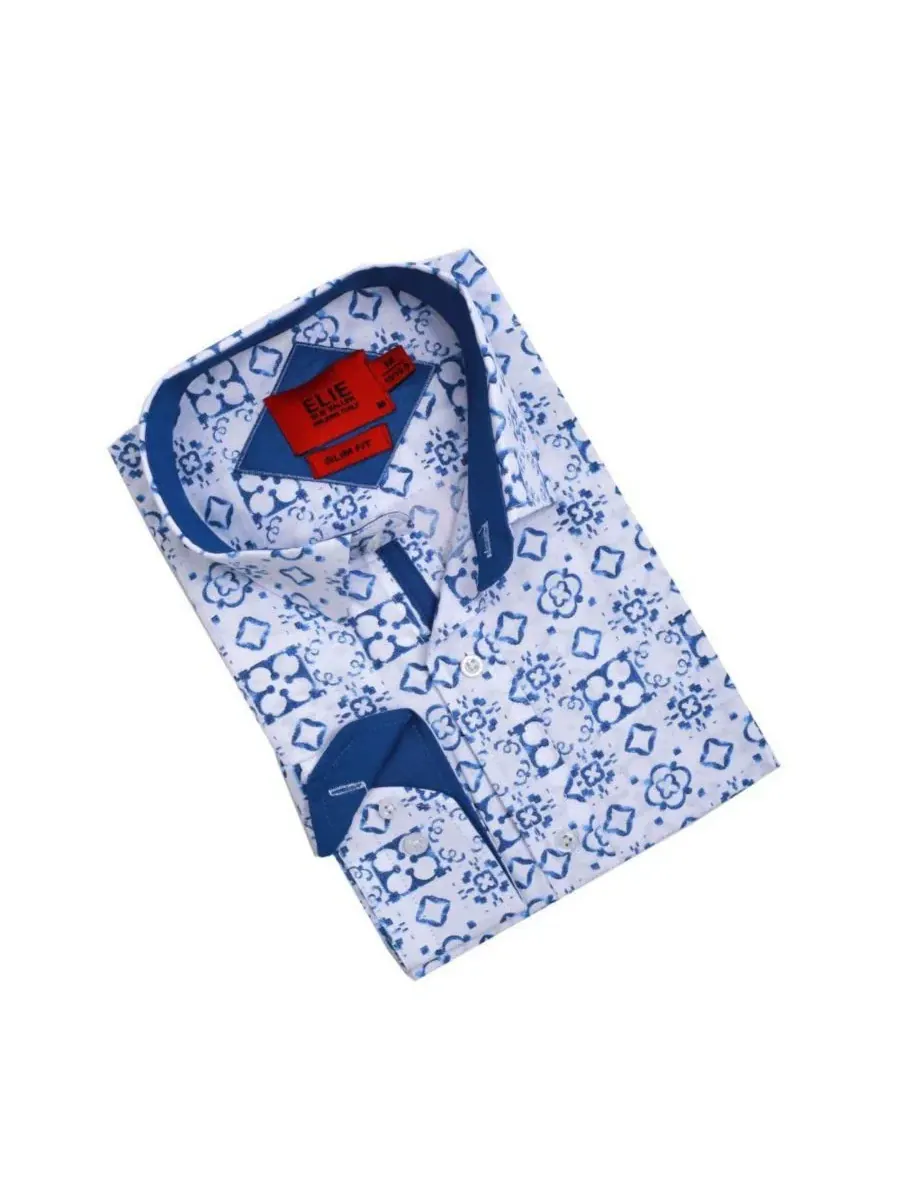 Рубашка с длинным рукавом, slim fit Elie Balleh — изображение 4 из 5, белый