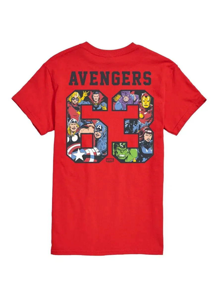 Мужская спортивная футболка с коротким рукавом и графическим принтом Marvel Avengers Airwaves — изображение 1 из 3, красный