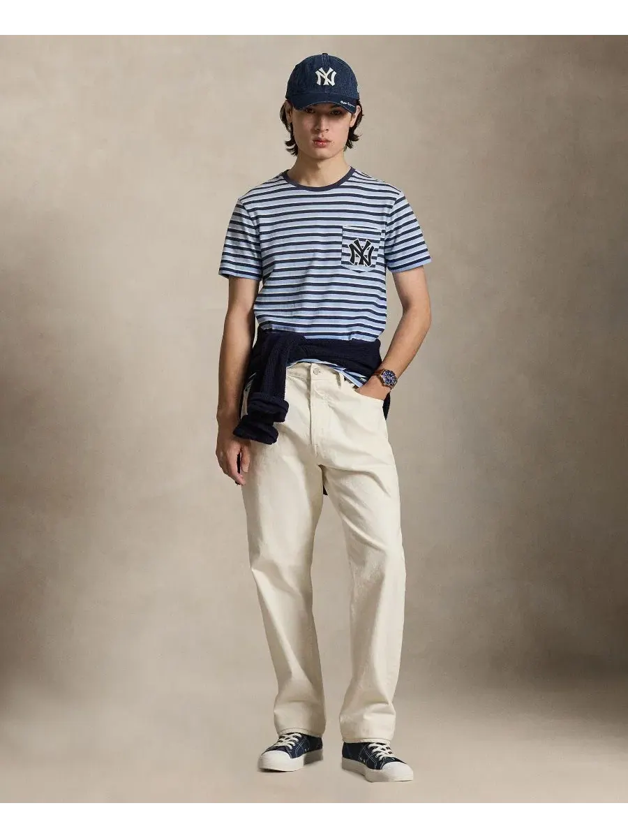 Мужская полосатая футболка с коротким рукавом Polo Ralph Lauren, темно-кобальтовый — изображение 2 из 5