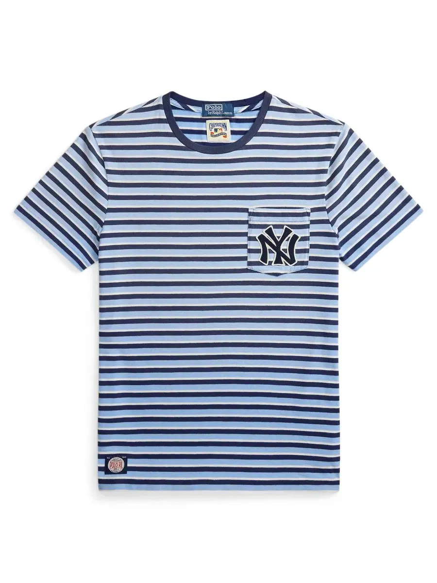 Мужская полосатая футболка с коротким рукавом Polo Ralph Lauren, темно-кобальтовый — изображение 5 из 5