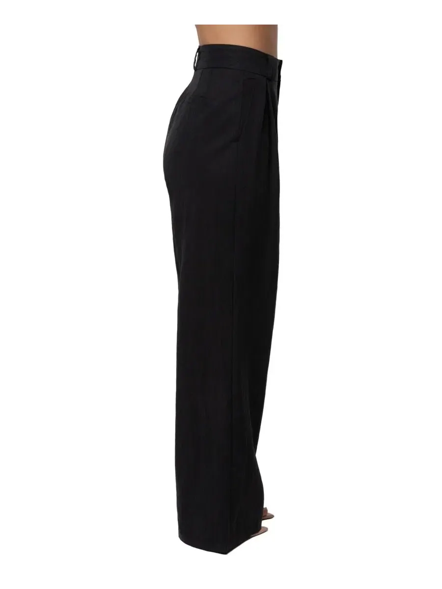 Брюки женские с высокой посадкой, широкие, с защипами, Stay Ready Trouser JLUXLABEL — изображение 2 из 6, черный