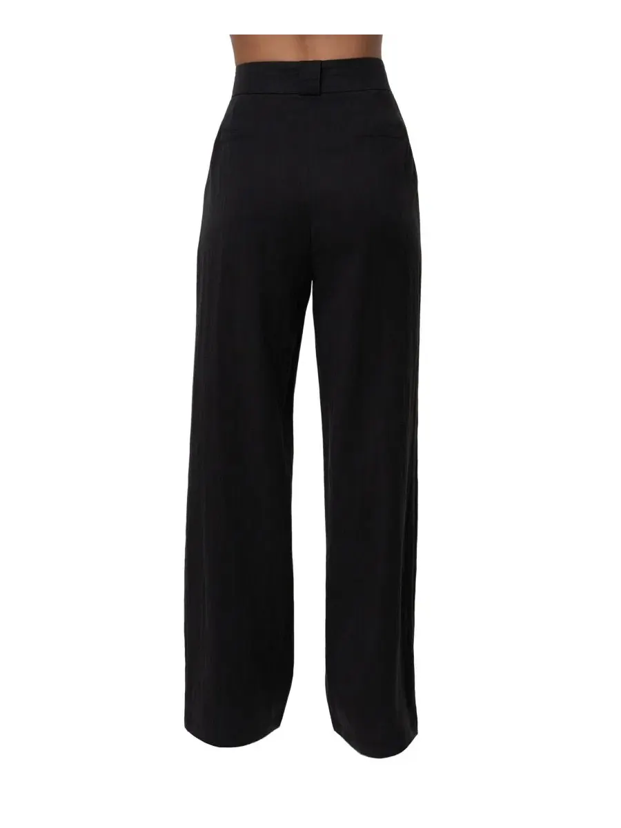 Брюки женские с высокой посадкой, широкие, с защипами, Stay Ready Trouser JLUXLABEL — изображение 3 из 6, черный