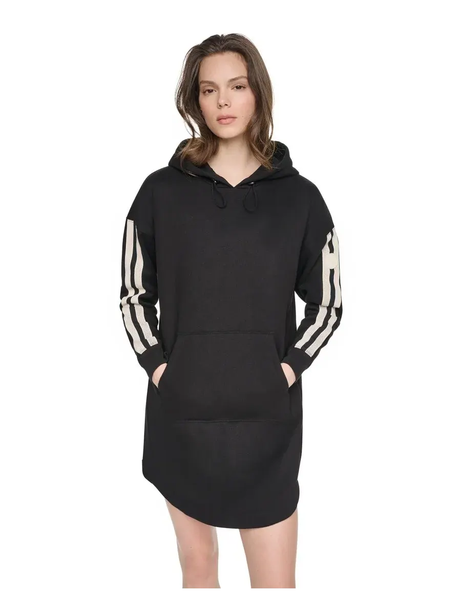 Платье-худи с капюшоном и текстурной лентой DKNY Sport