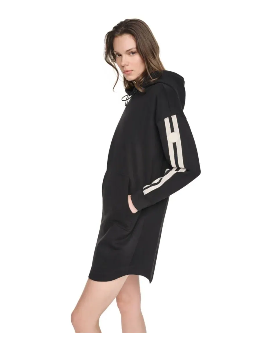 Платье-худи с капюшоном и текстурной лентой DKNY Sport — изображение 3 из 5, черный