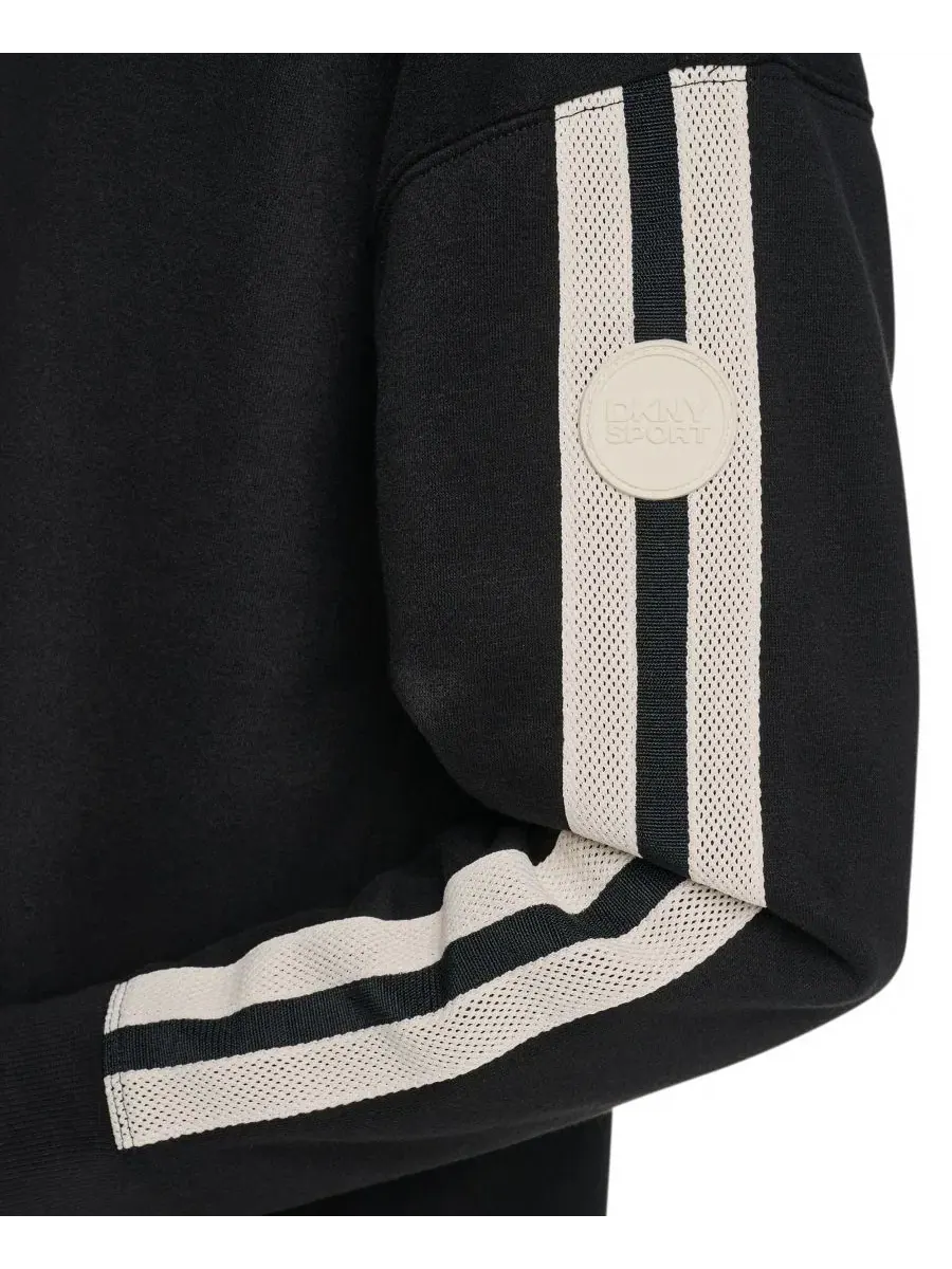 Платье-худи с капюшоном и текстурной лентой DKNY Sport — изображение 4 из 5, черный
