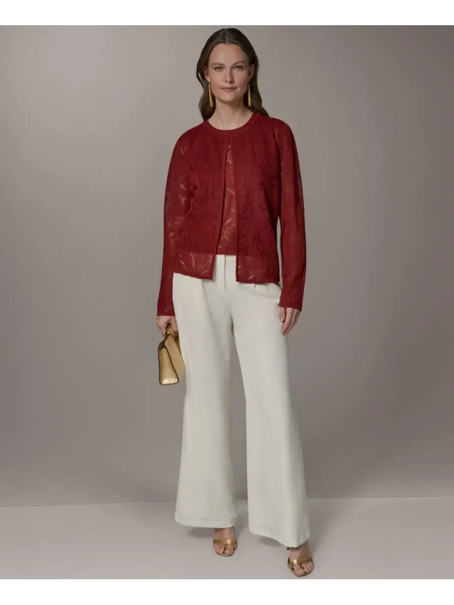 Кардиган женский с воротником-стойкой Donna Karan New York — изображение 2 из 11, коричневый