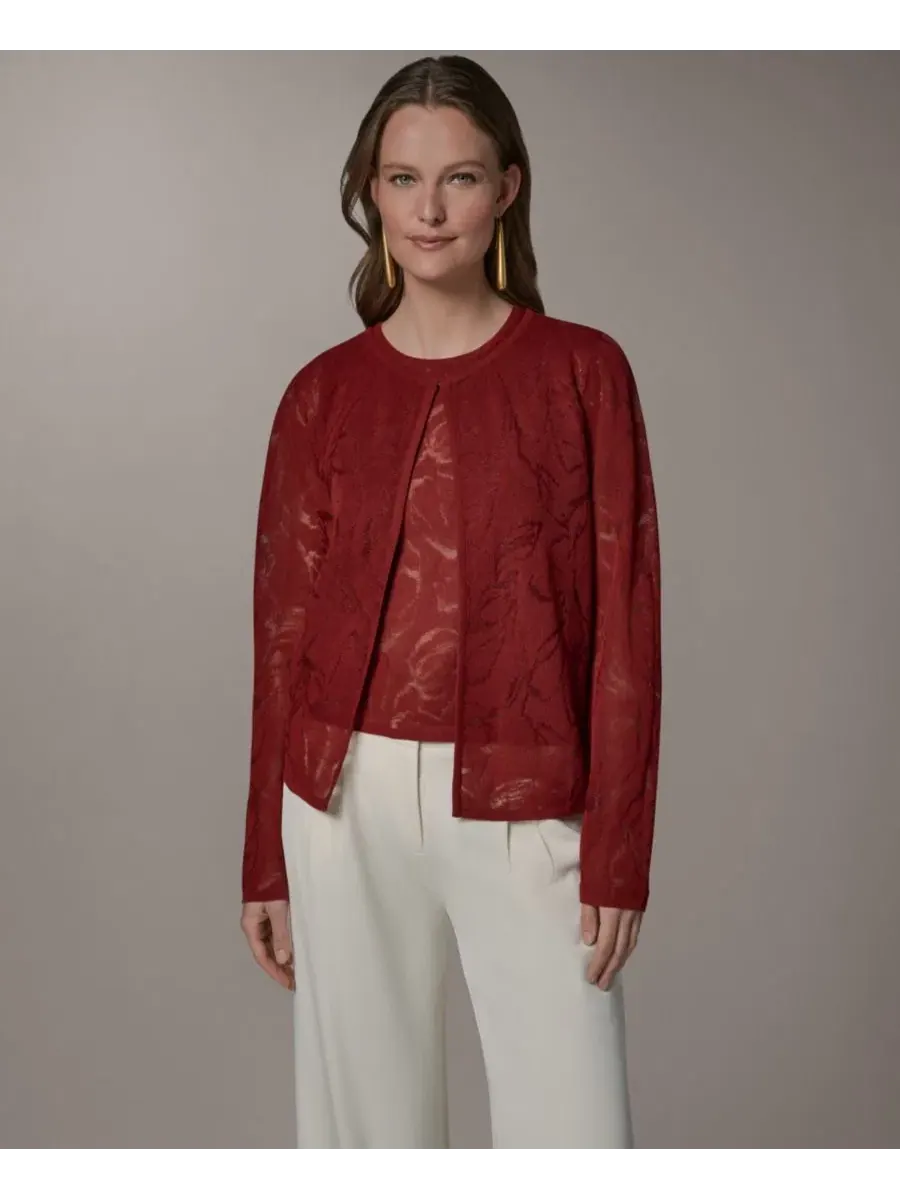 Кардиган женский с воротником-стойкой Donna Karan New York — изображение 11 из 11, коричневый