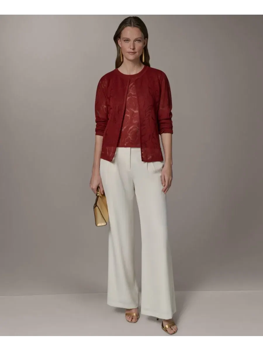 Кардиган женский с воротником-стойкой Donna Karan New York — изображение 9 из 11, коричневый