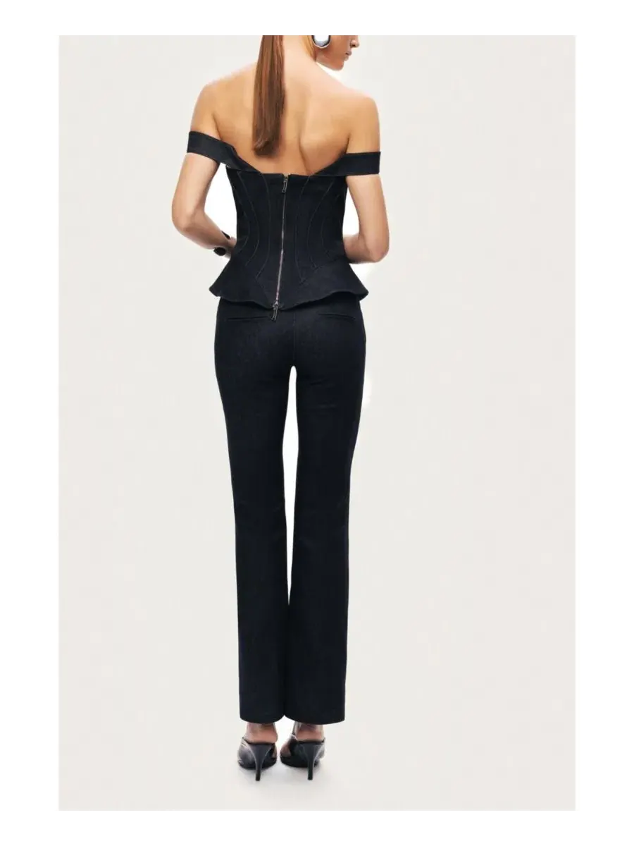 Женский топ-бюстье без бретелей с притачным кроем NOCTURNE — изображение 7 из 9, черный