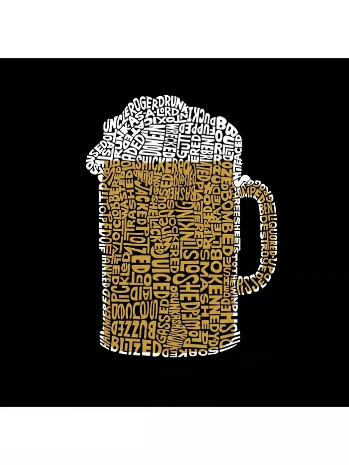 Футболка с надписью Word Art для мужчин - сленговые термины для обозначения того, что вы напились — изображение 2 из 3