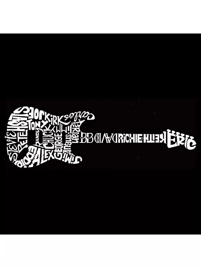 Футболка мужская Word Art - Rock Guitar Body Word Art LA Pop Art — изображение 2 из 3, черный