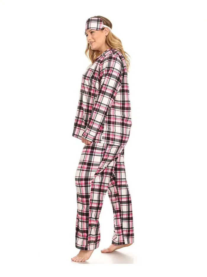 Пижамный комплект из 3 предметов Plus Size White Mark — изображение 2 из 5, розовый