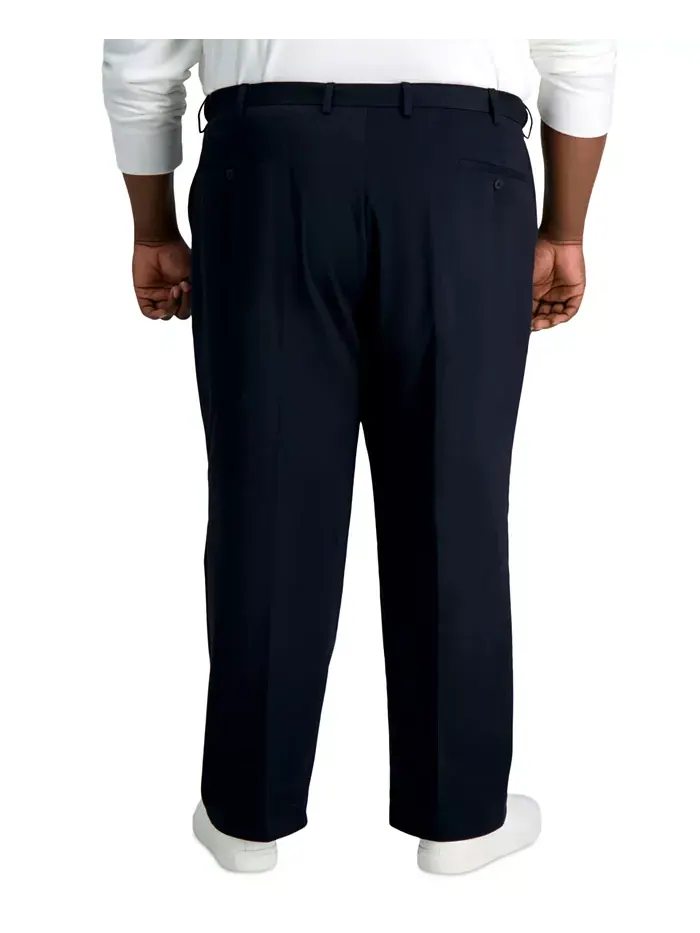 Мужские классические брюки с плоской передней частью Big & Tall Iron Free Premium Khaki Haggar — 3