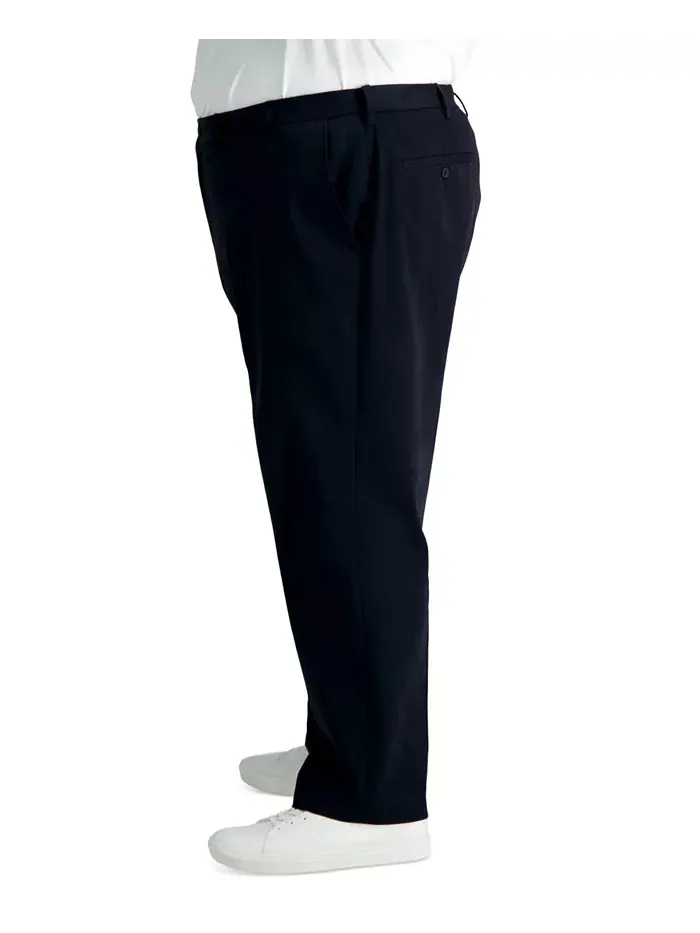 Мужские классические брюки с плоской передней частью Big & Tall Iron Free Premium Khaki Haggar — 4