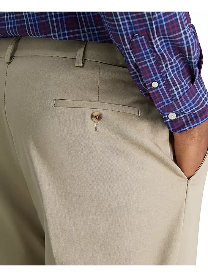 Мужские классические брюки с плоской передней частью Big & Tall Iron Free Premium Khaki Haggar — 5
