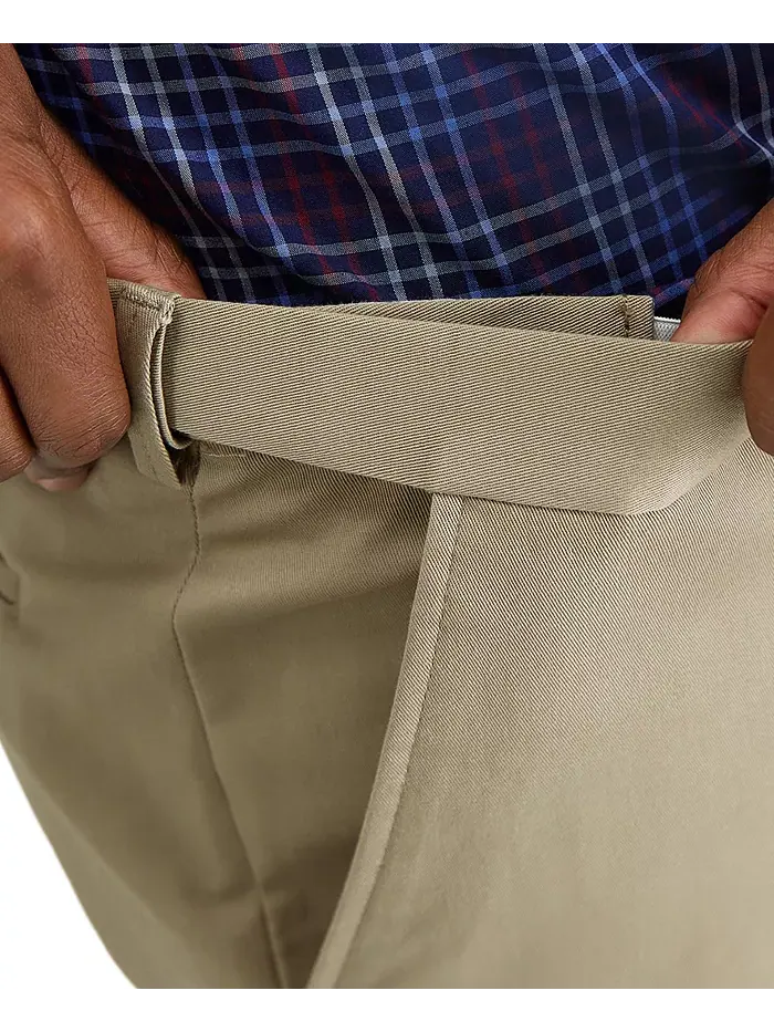 Мужские классические брюки с плоской передней частью Big & Tall Iron Free Premium Khaki Haggar — 6