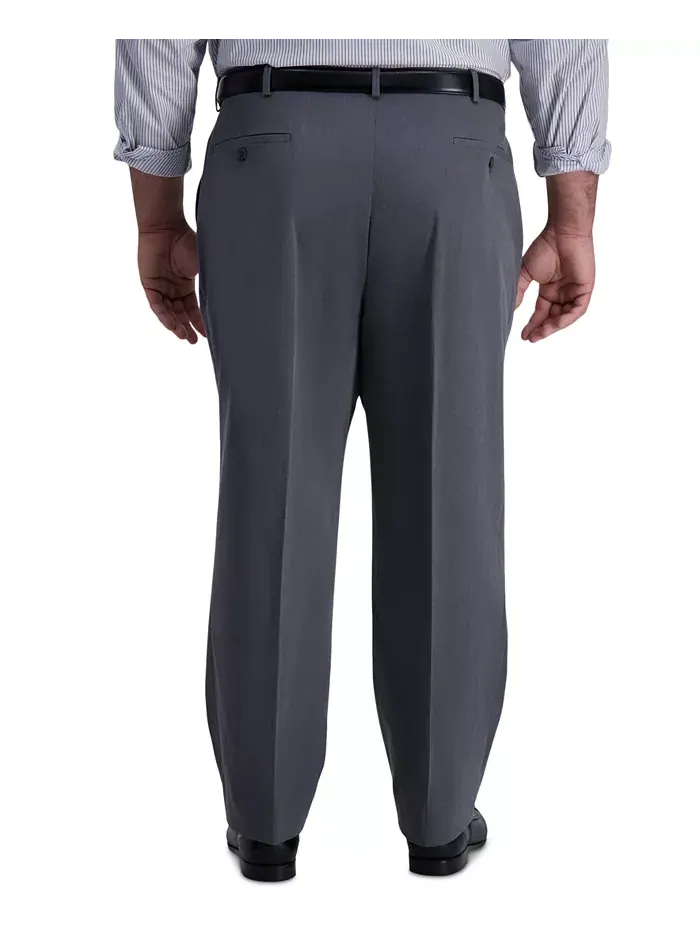 Мужские классические брюки с плоской передней частью Big & Tall Iron Free Premium Khaki Haggar — 2