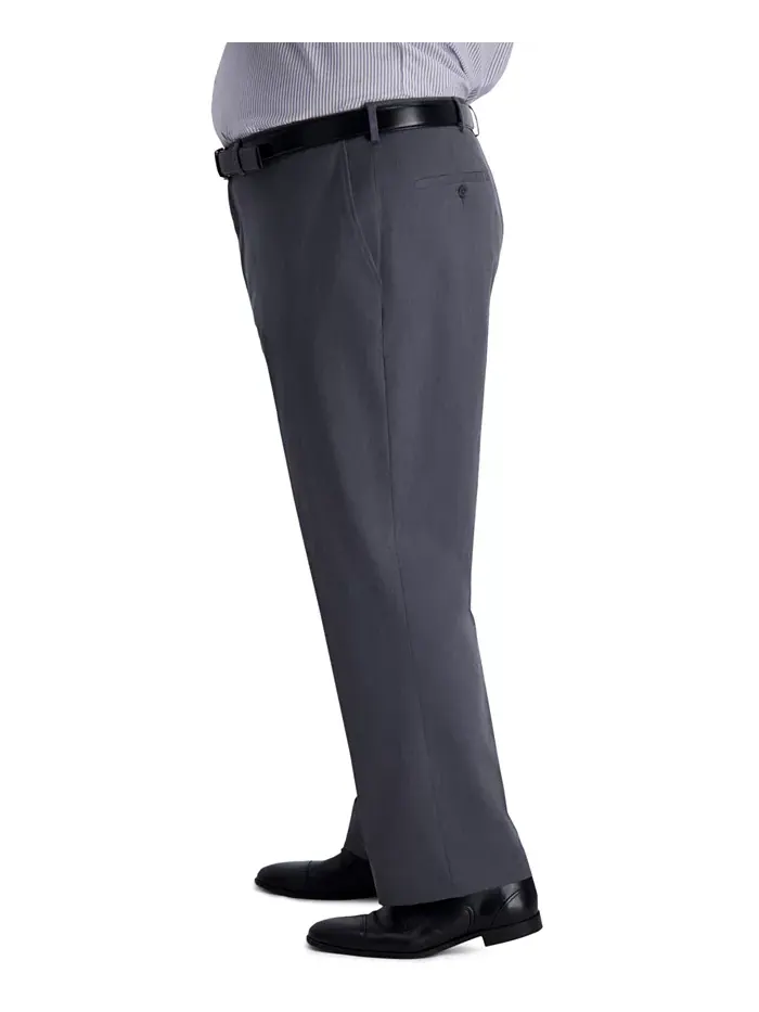Мужские классические брюки с плоской передней частью Big & Tall Iron Free Premium Khaki Haggar — 3