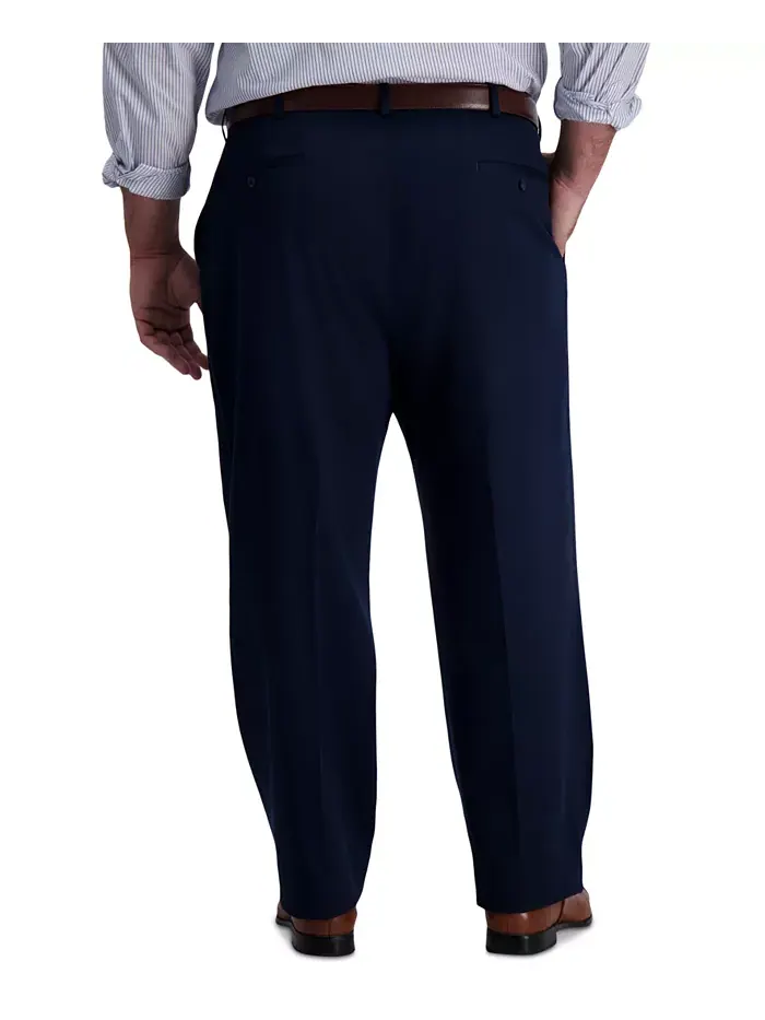 Мужские классические брюки с плоской передней частью Big & Tall Iron Free Premium Khaki Haggar — 2