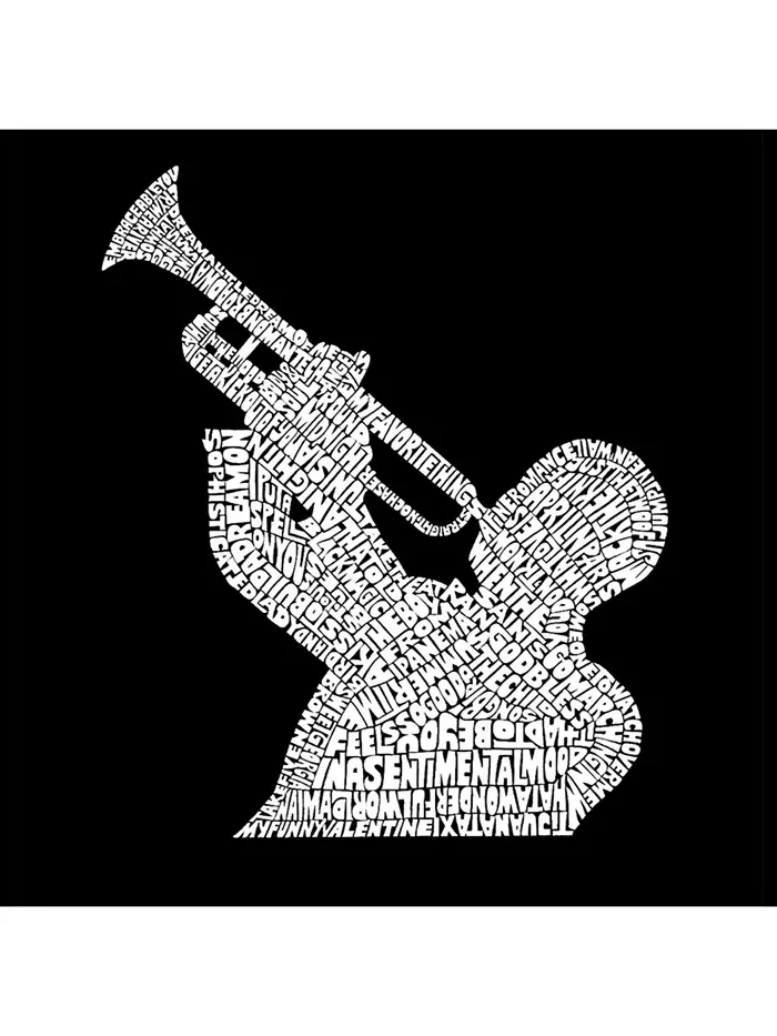 Мужская футболка с принтом - All Time Jazz Songs LA Pop Art — изображение 2 из 3, черный