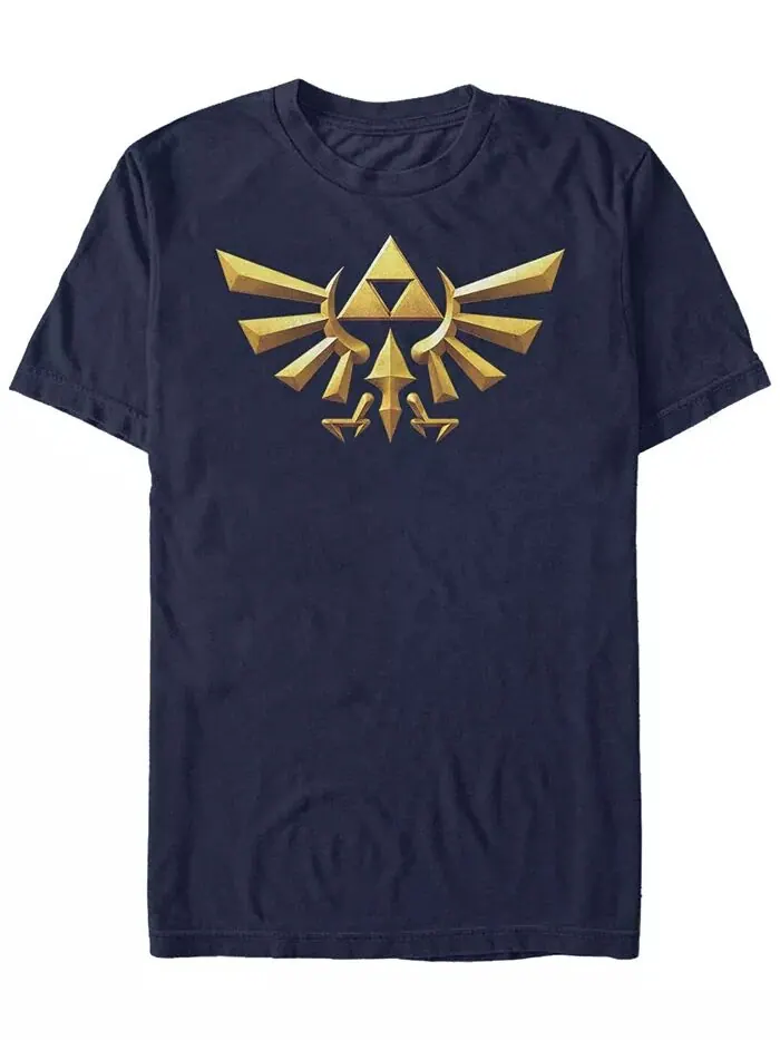 Футболка с коротким рукавом Nintendo Men's Legend of Zelda 3D Crest Fifth Sun — изображение 1 из 1, темно-синий