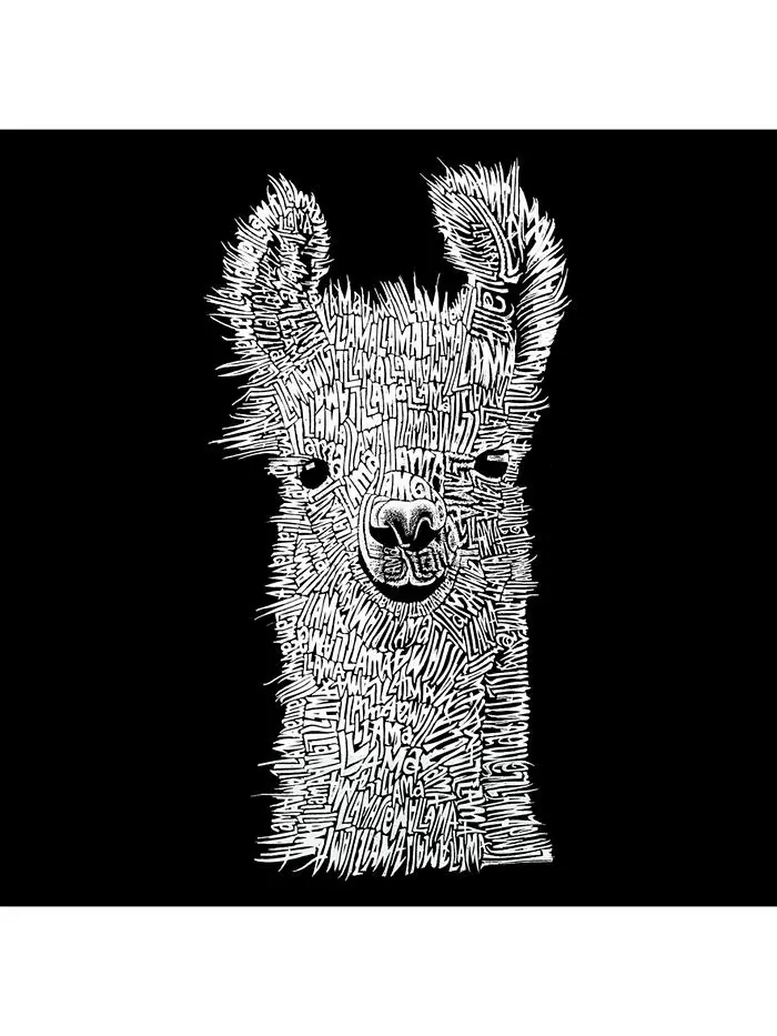 Мужская футболка с рисунком Word Art — Лама LA Pop Art — изображение 2 из 3, черный
