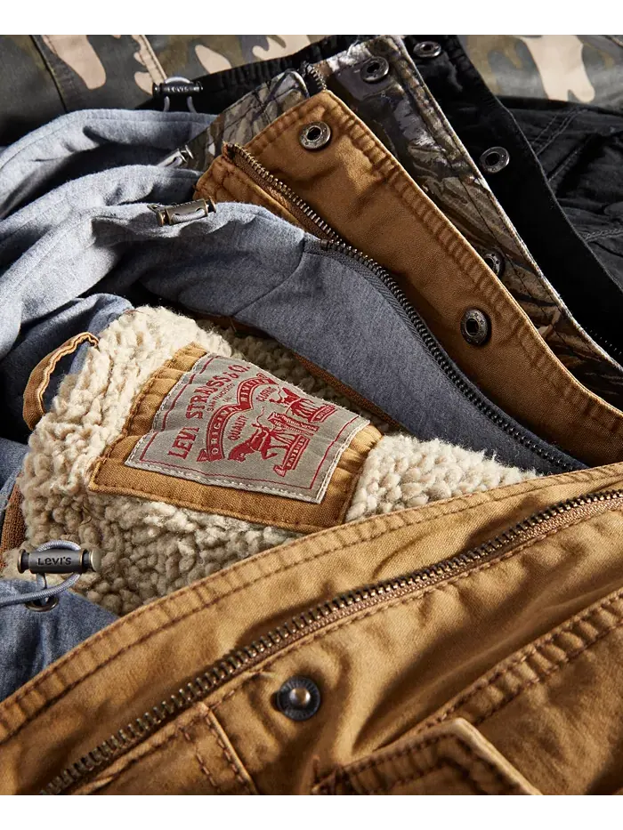 Мужская худи-куртка в стиле Trucker с подкладкой из шерпы и двумя карманами Levi's — изображение 6 из 6, коричневый