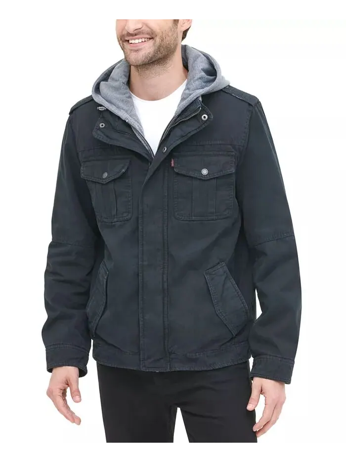 Мужская куртка Trucker с подкладкой из шерпы и двумя карманами, с капюшоном Levi's