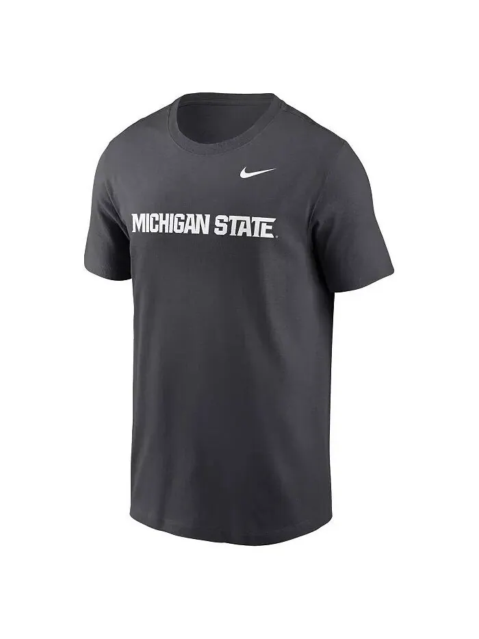 Мужская футболка Michigan State Spartans Primetime Evergreen с надписью Nike — изображение 3 из 3, серый
