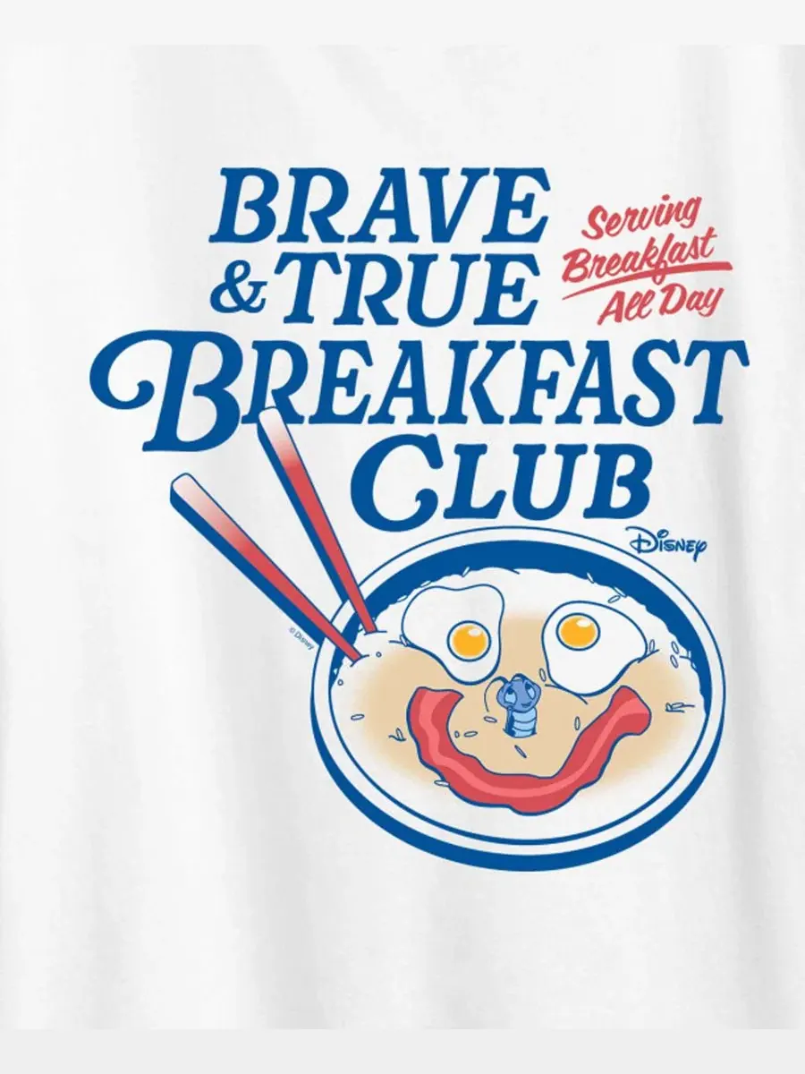 Футболка с принтом Disney Princess Plus Size Brave and True Breakfast Club Hybrid Apparel — изображение 3 из 3, белый