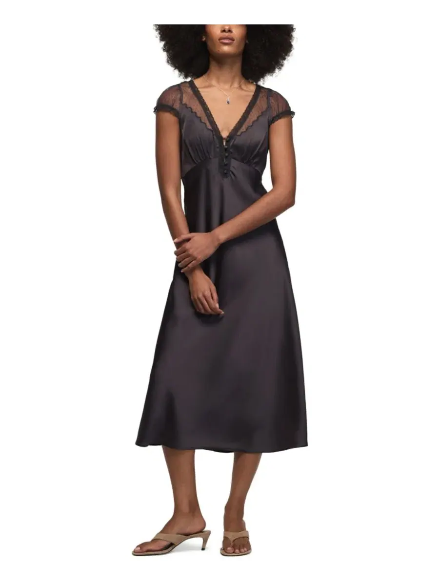 Платье макси с кружевной отделкой Simone Lace Lucky Brand — изображение 1 из 6, синий