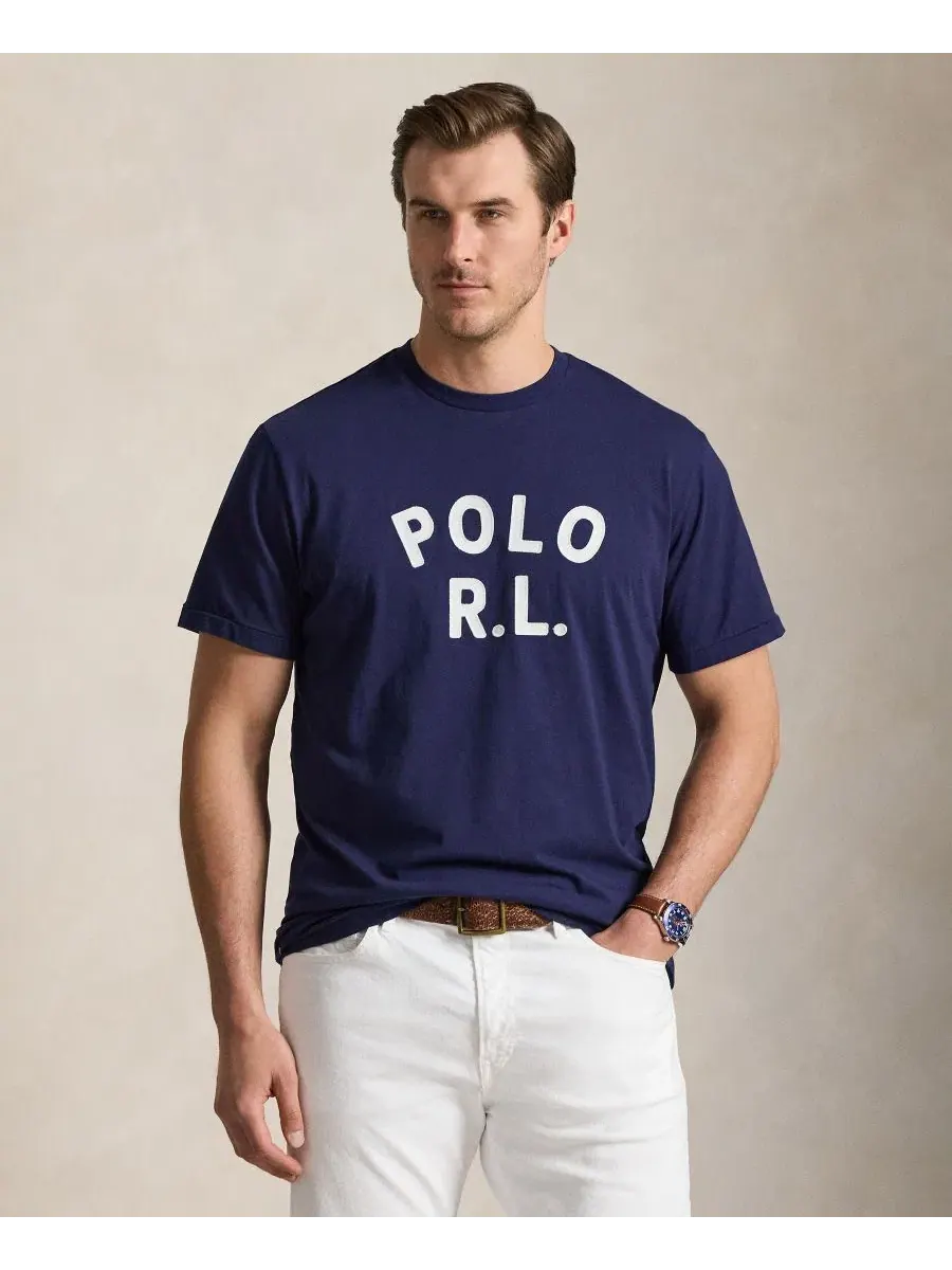 Футболка классического кроя с длинным рукавом Polo Ralph Lauren — изображение 1 из 6, темно-синий