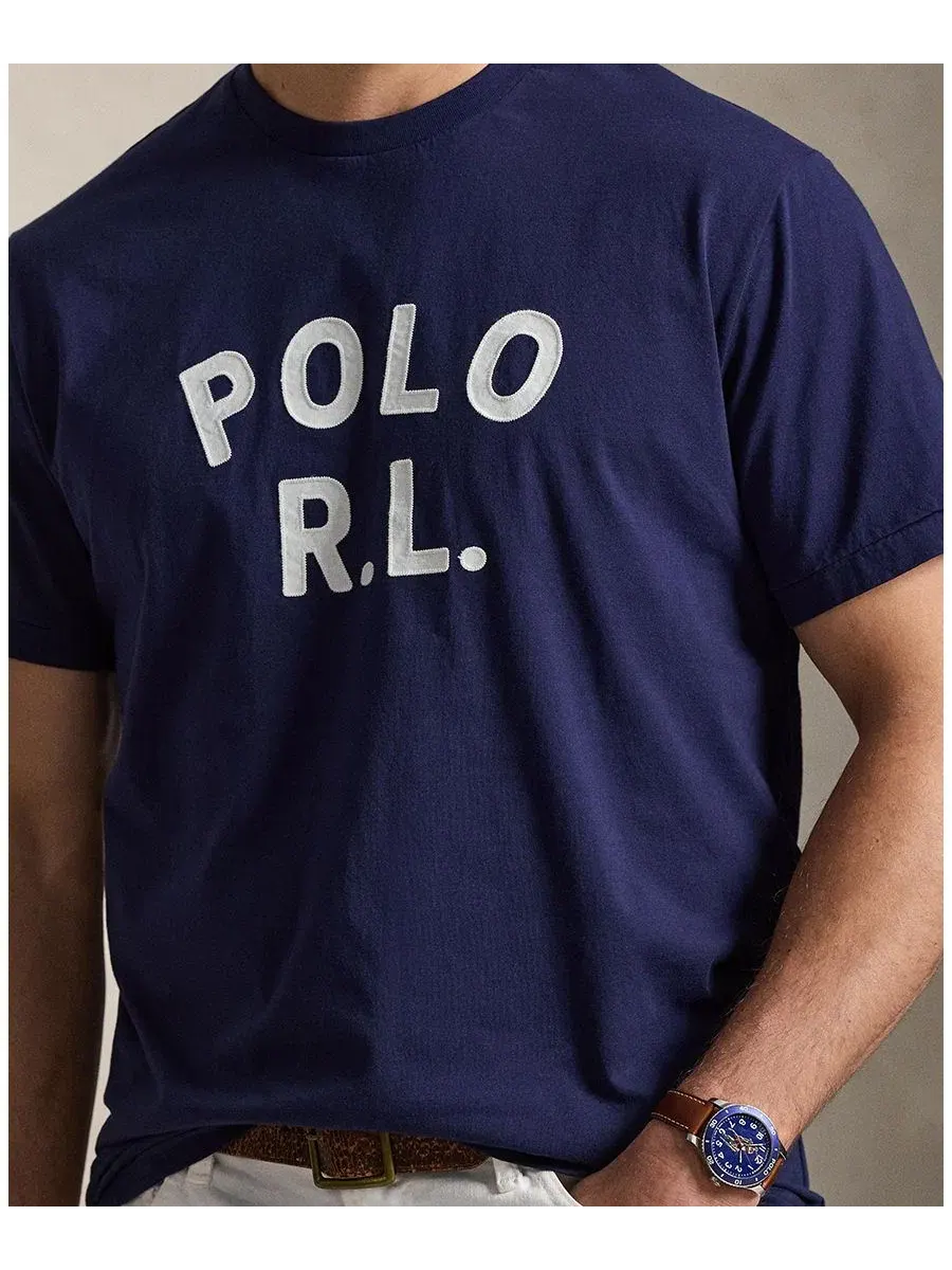 Футболка классического кроя с длинным рукавом Polo Ralph Lauren — изображение 3 из 6, темно-синий
