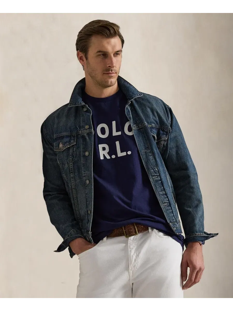 Футболка классического кроя с длинным рукавом Polo Ralph Lauren — изображение 6 из 6, темно-синий
